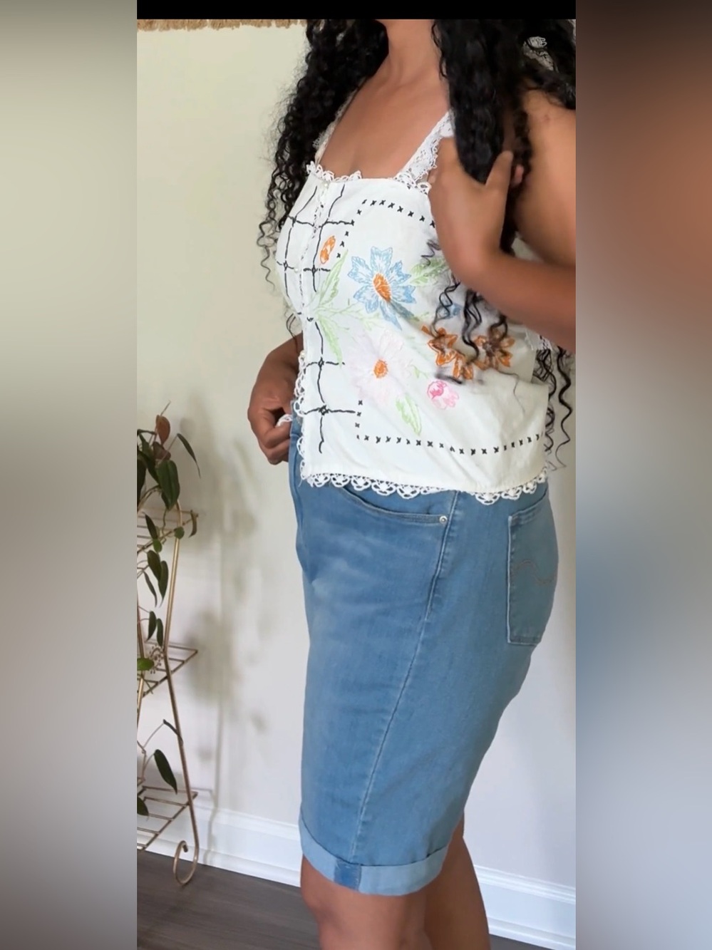 Light Blue Denim Bermuda Shorts - Women Sz 16